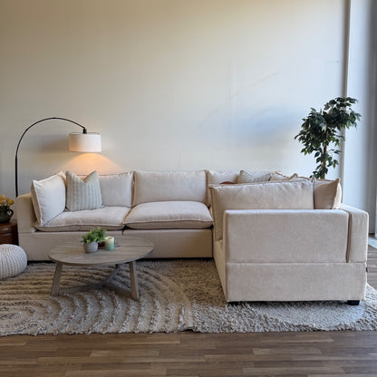 Bellamia Luna L-Shape Enclosed in Cream Performance Chenille