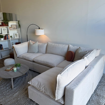 Bellamia Luna L-Shape in Cream Performance Chenille