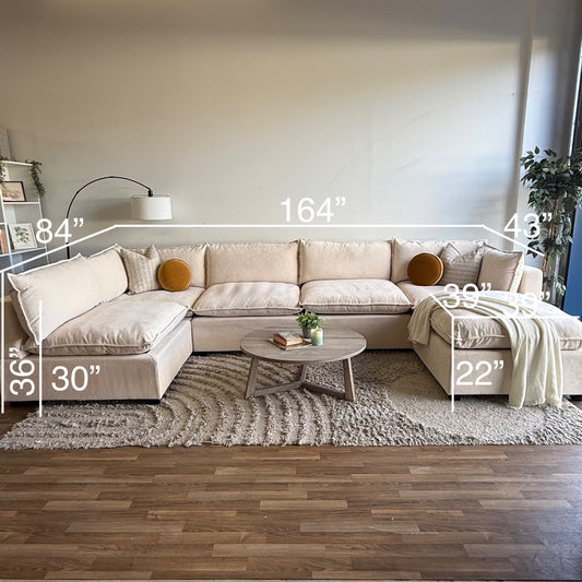 Bella Mia Luna U-Shape in Cream Performance Chenille