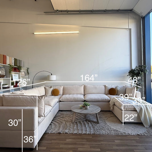 Bellamia Luna Grand Corner in Cream Performance Chenille