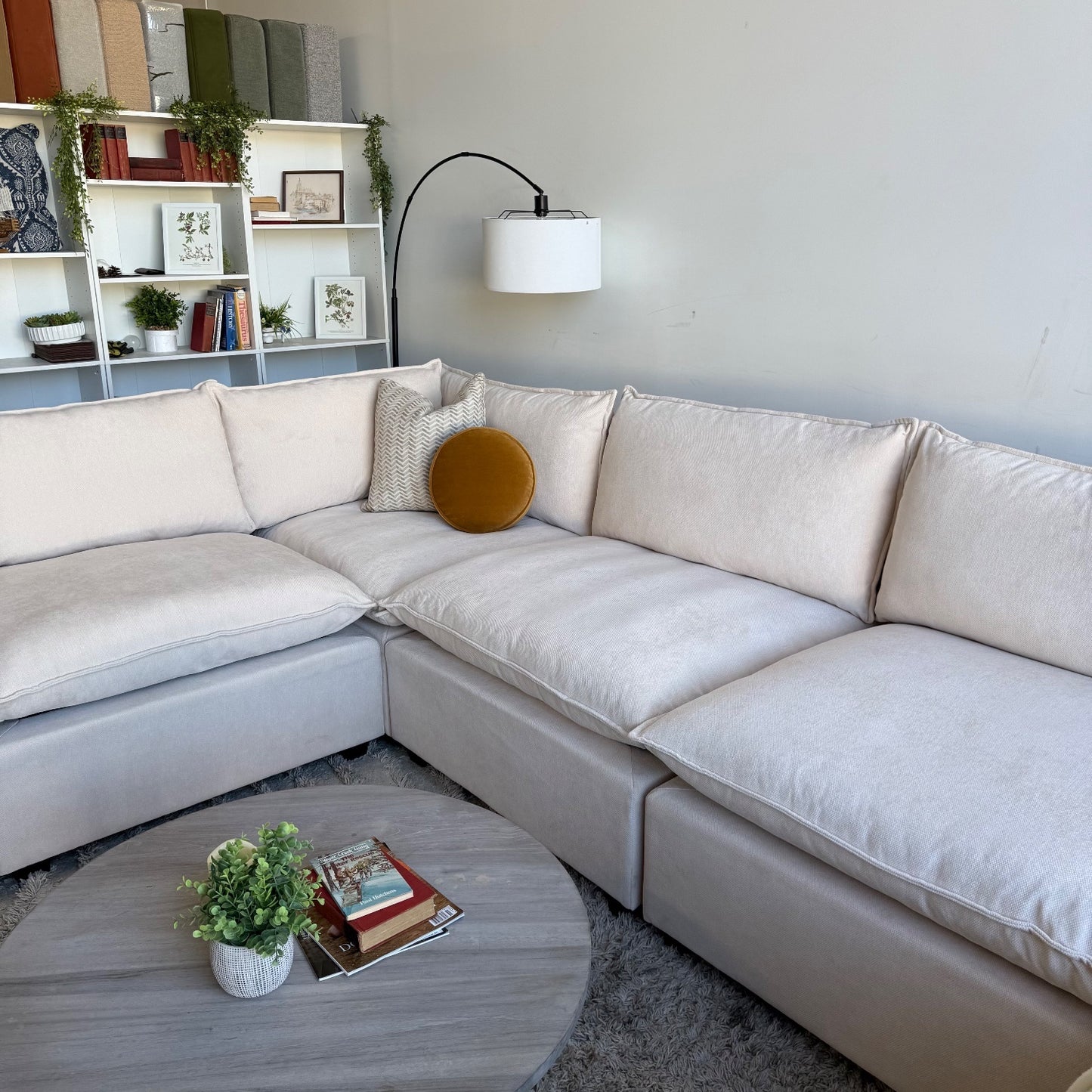 Bellamia Luna Grand Corner in Cream Performance Chenille