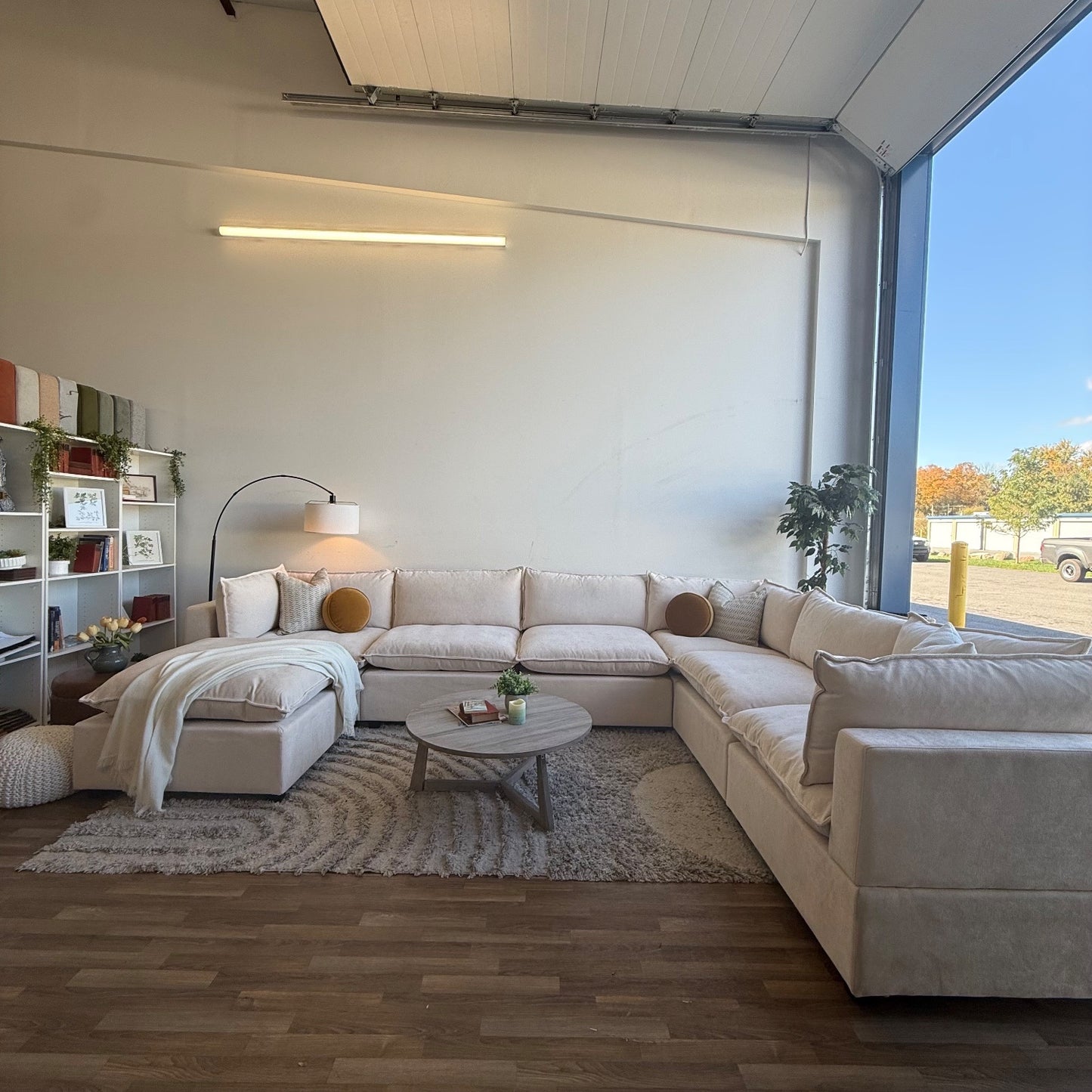 Bellamia Luna Grand Corner in Cream Performance Chenille