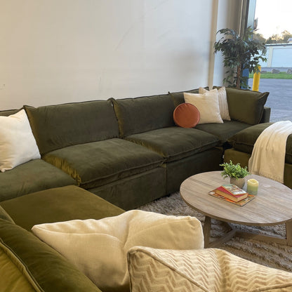 Bellamia Luna Grand Corner in Green Performance Velvet