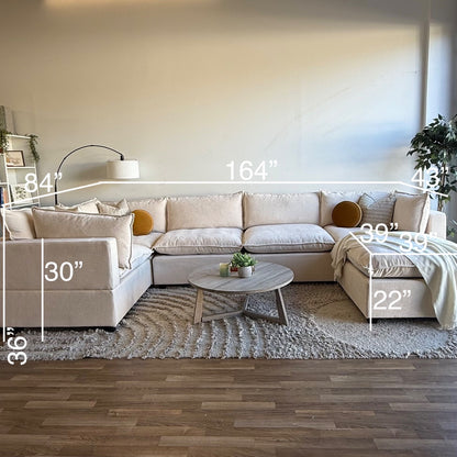 Bellamia Luna U-Shape Enclosed in Cream Performance Chenille