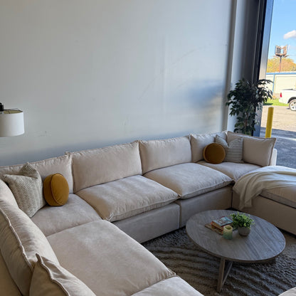 Bellamia Luna Grand Corner in Cream Performance Chenille