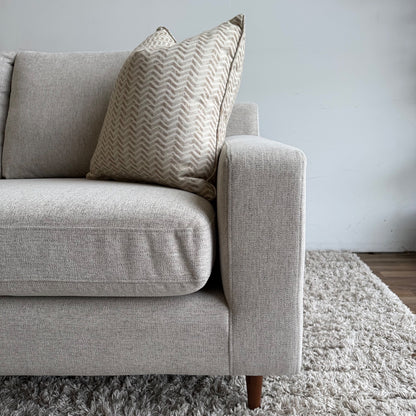 Interior Define Sloan Chaise Sectional in Limestone Performance Chenille