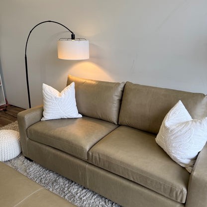 Interior Define Sloan Leather Sleeper Sofa in Fossil w/ Bench