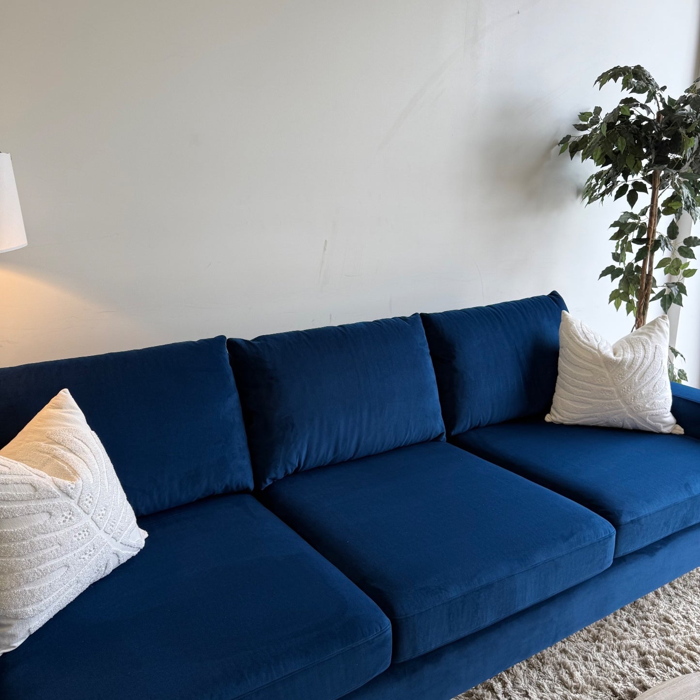 Interior Define Sloan Sofa in Blue Performance Velvet