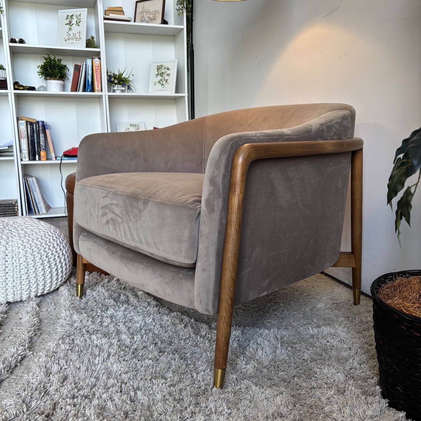 Interior Define Blake Accent Chair in Gray Performance Fabric