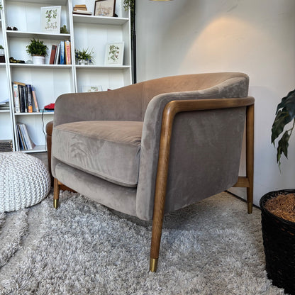 Interior Define Blake Accent Chair in Gray Performance Fabric