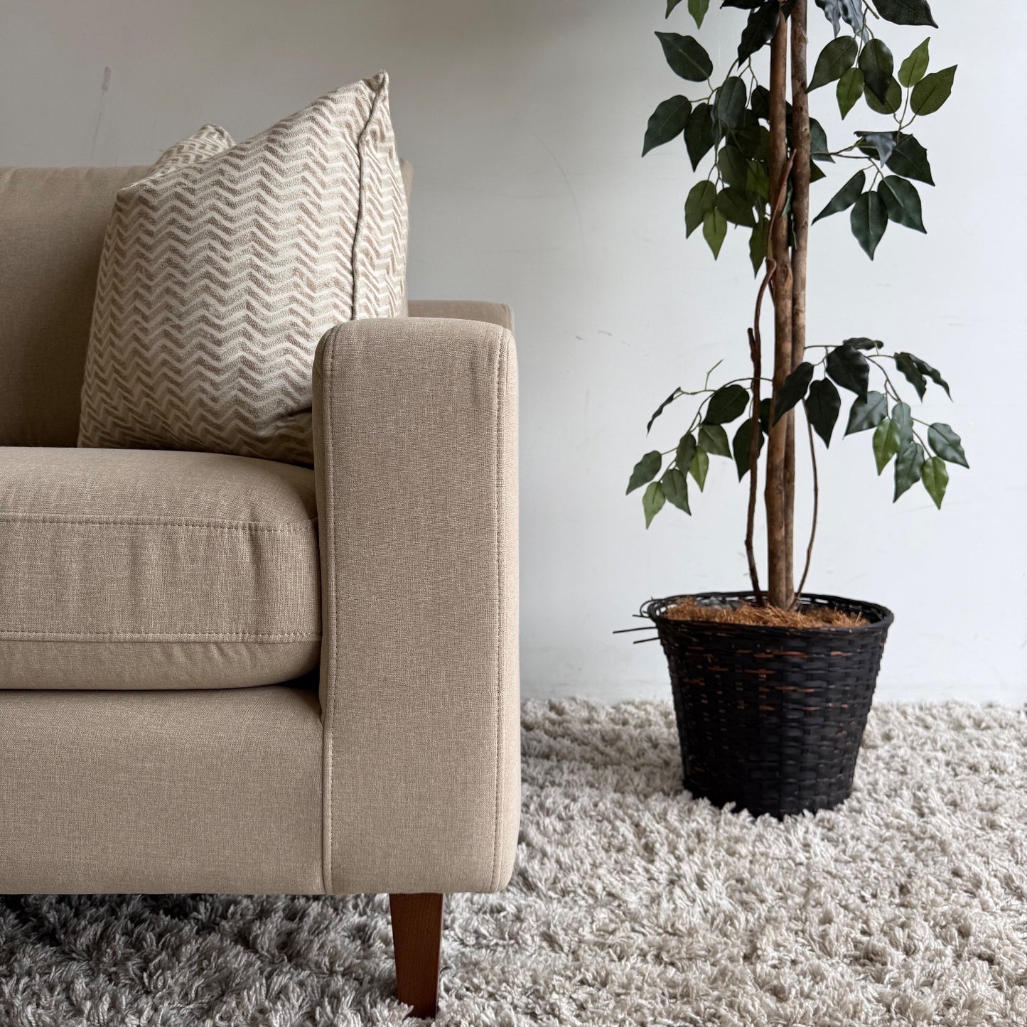 Interior Define Sloan Loveseat in Tan Performance Linen