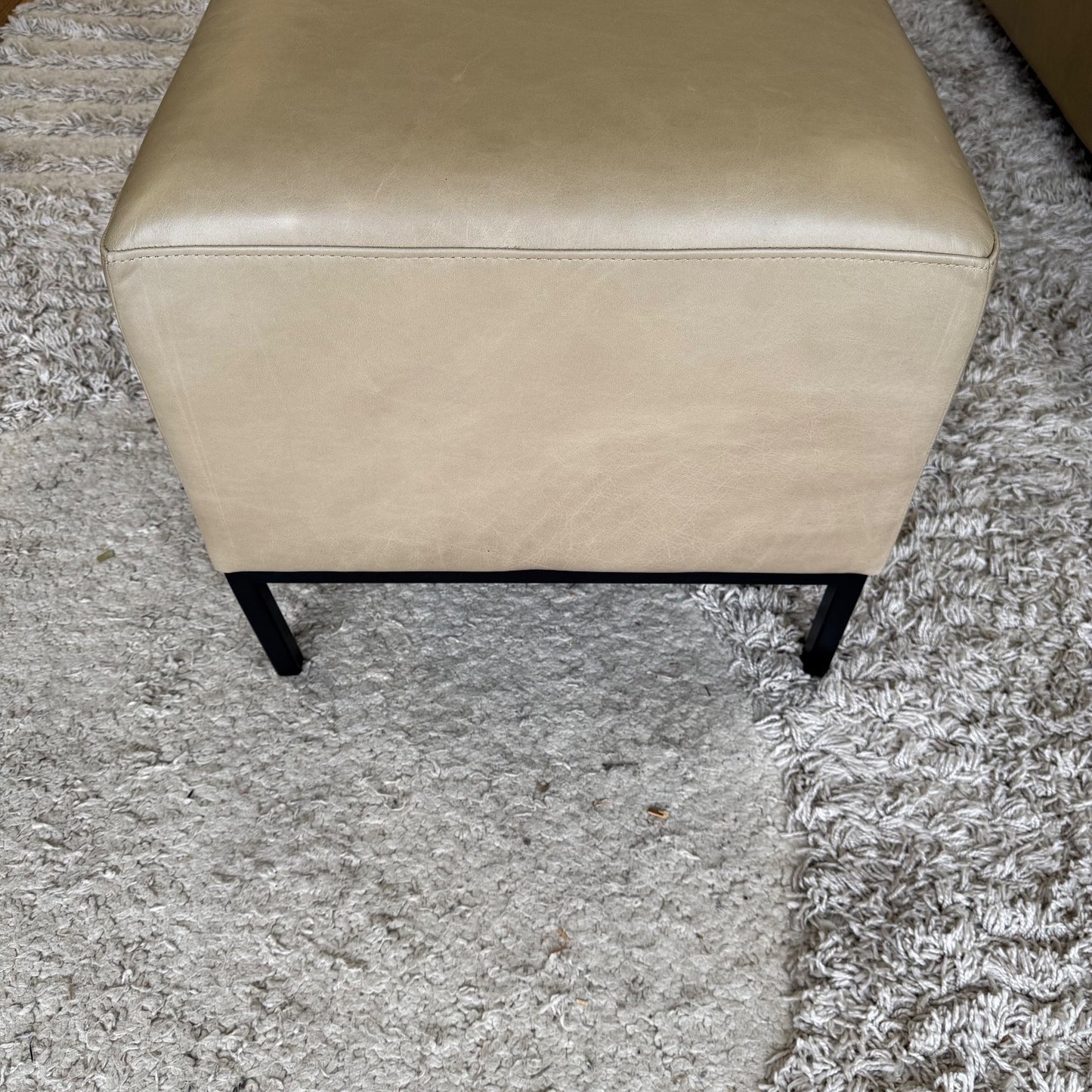 Interior Define Sloan Leather Sleeper Sofa in Fossil w/ Bench