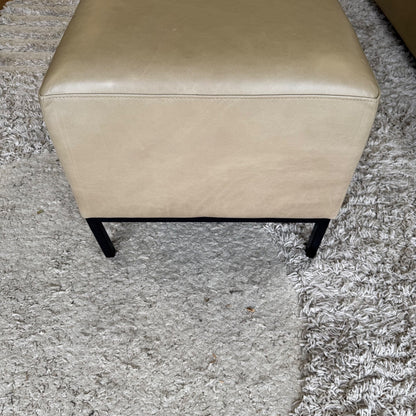 Interior Define Sloan Leather Sleeper Sofa in Fossil w/ Bench