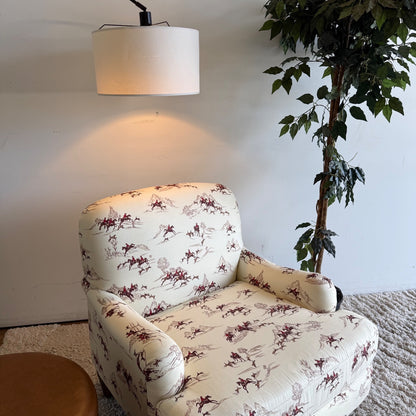 English Roll Arm Chair in Green Cotswold Hunt