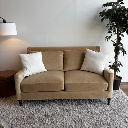 Interior Define Loveseat and Maxwell Chair set in Camel Brown Performance Velvet