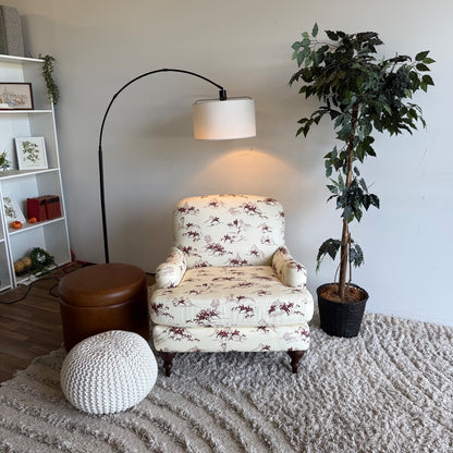 English Roll Arm Chair in Green Cotswold Hunt