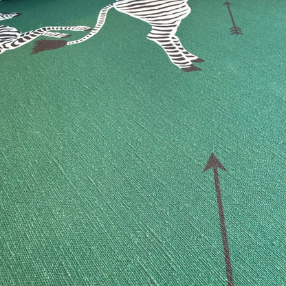 The Inside Pair of Slope Arm Chairs in Emerald Zebra