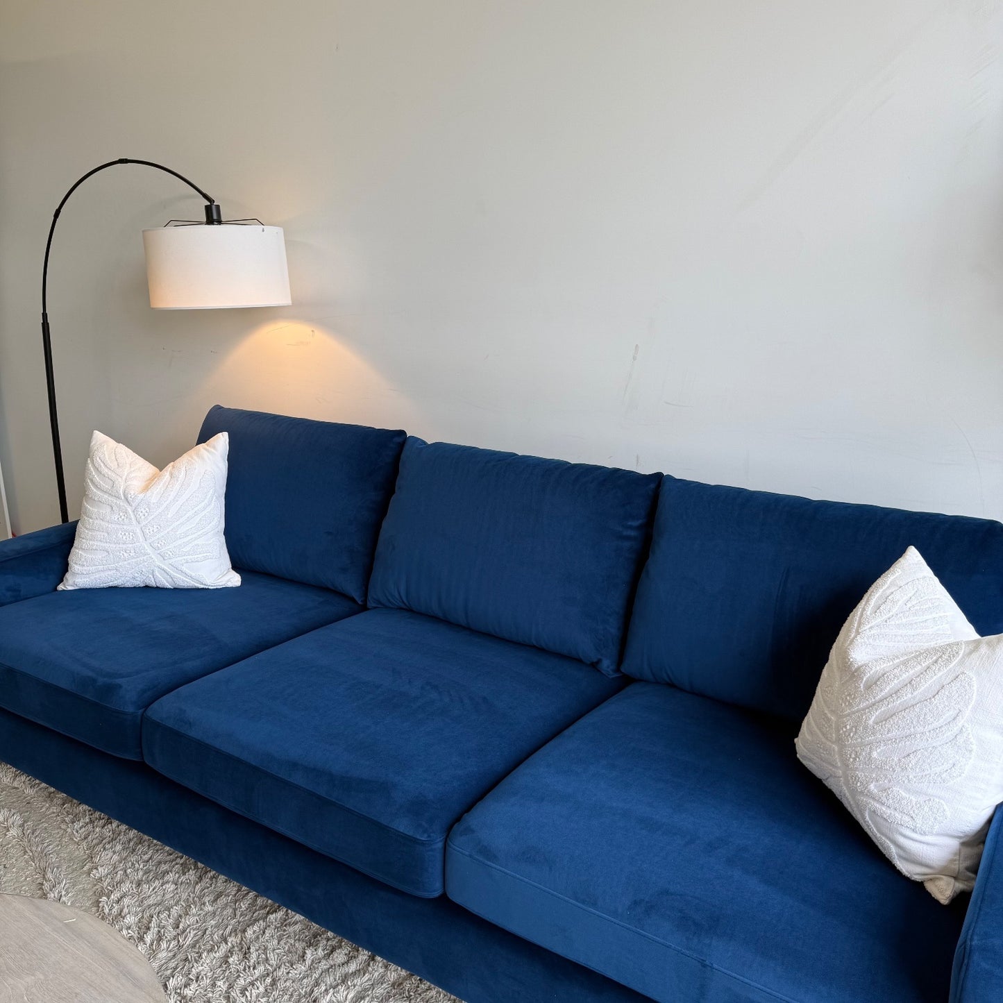 Interior Define Sloan Sofa in Blue Performance Velvet