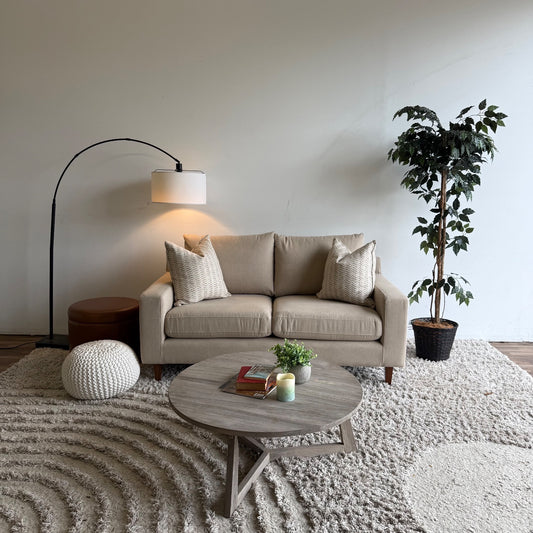 Interior Define Sloan Loveseat in Tan Performance Linen