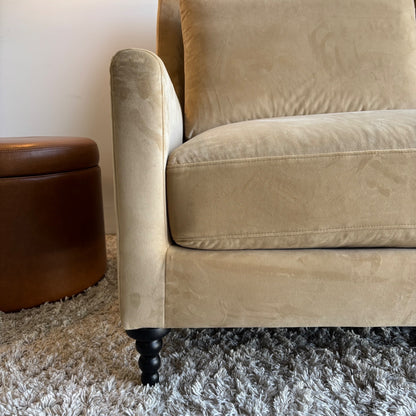 Interior Define Loveseat and Maxwell Chair set in Camel Brown Performance Velvet