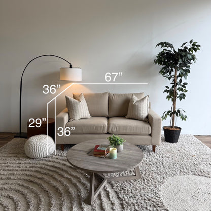 Interior Define Sloan Loveseat in Tan Performance Linen