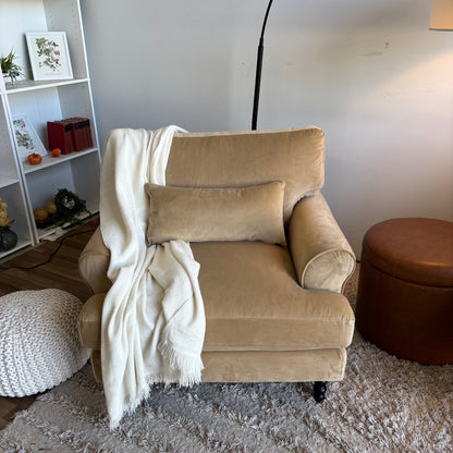 Interior Define Loveseat and Maxwell Chair set in Camel Brown Performance Velvet