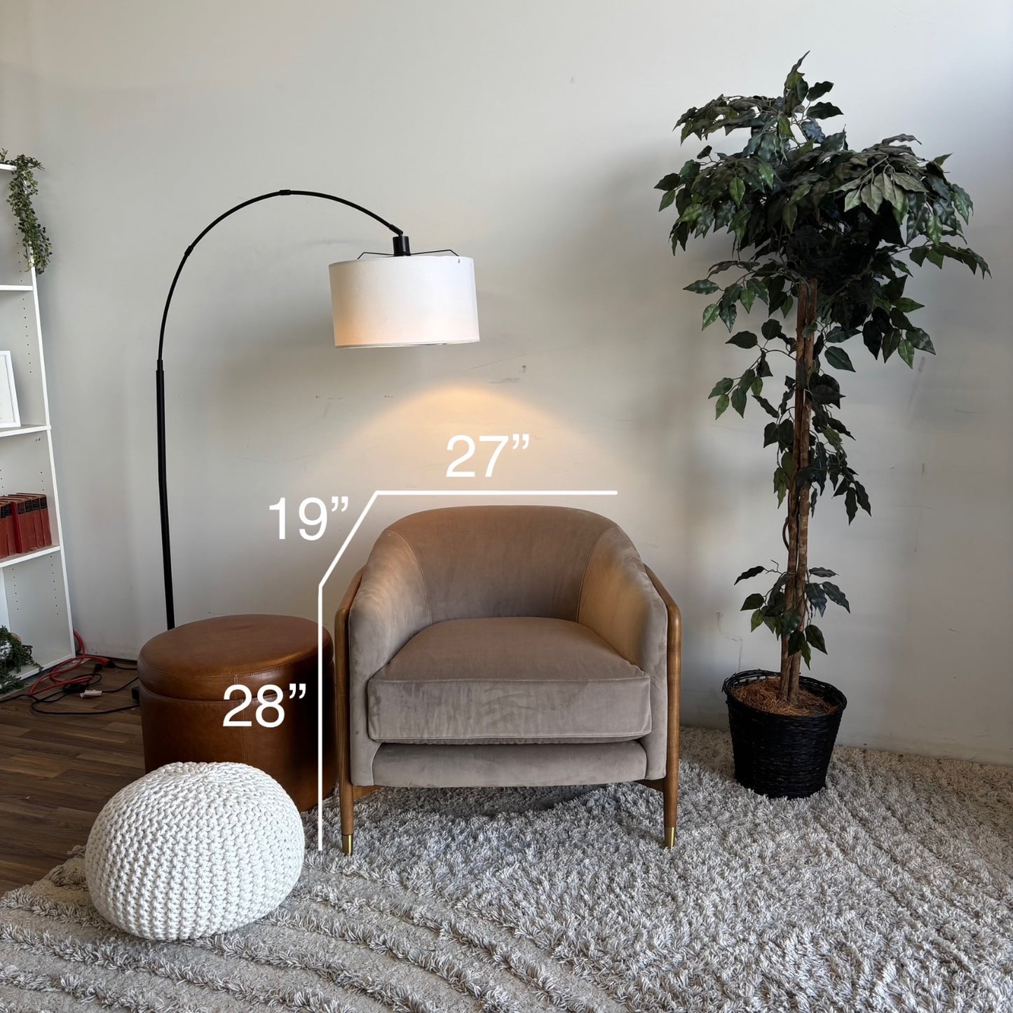 Interior Define Blake Accent Chair in Gray Performance Fabric