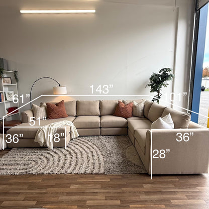 Interior Define Beckham Modular Sectional in Performance Fabric