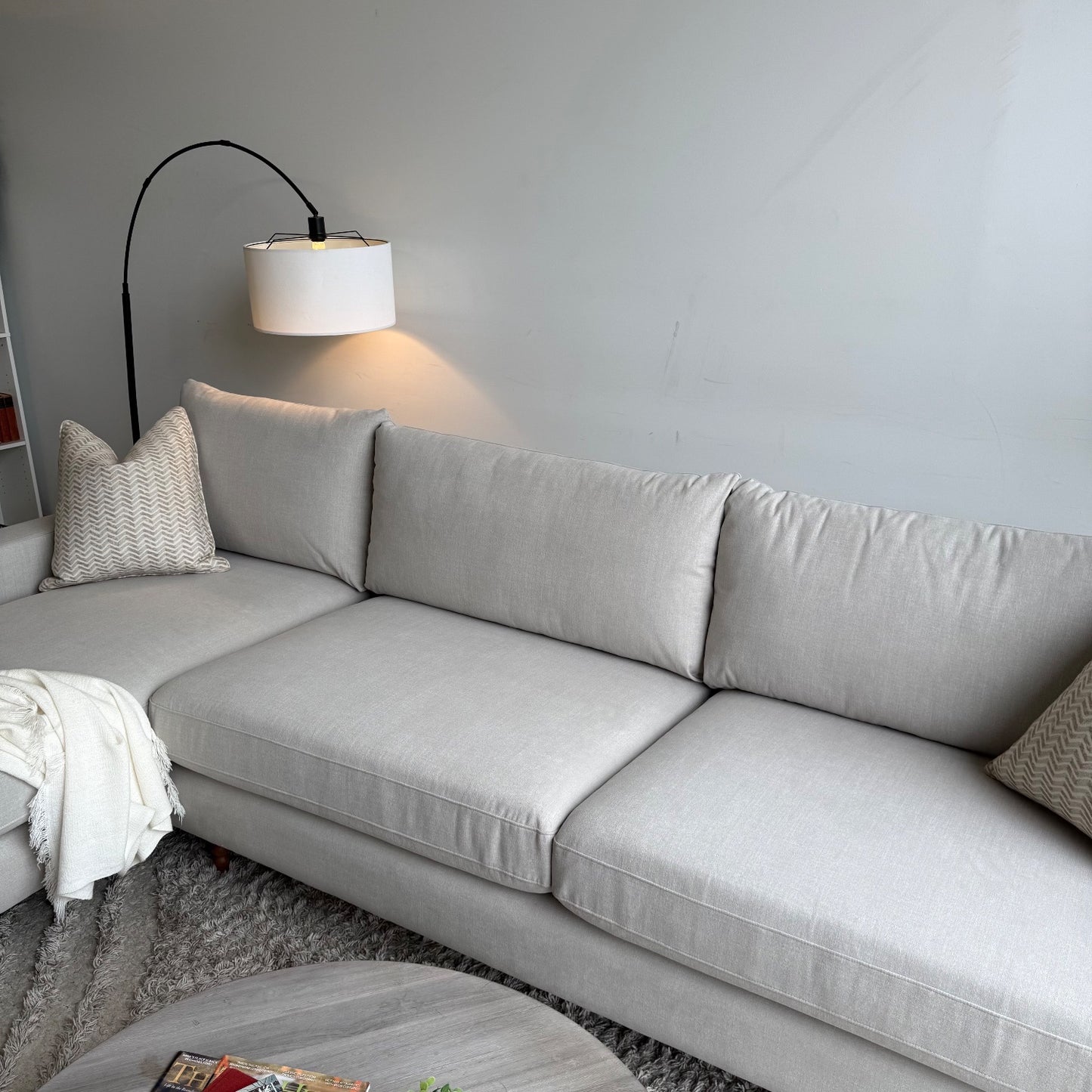 Interior Define Sloan Chaise Sectional In Performance Fabric