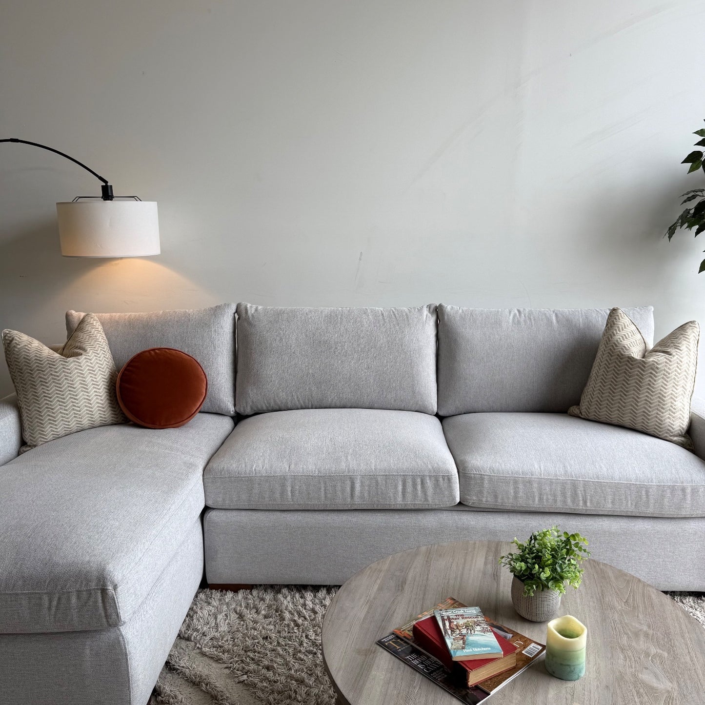 Interior Define Sloan Sleeper Sectional in Gray Performance Fabric