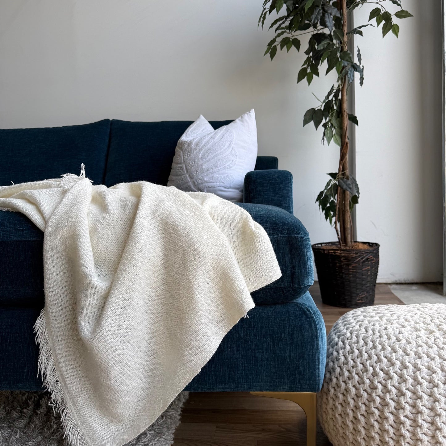 Interior Define Sloan U-Shaped Sectional in Blue Performance Vintage Velvet