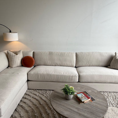 Interior Define Lee Sectional in Cream Performance Fabric
