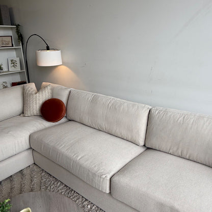 Interior Define Lee Sectional in Cream Performance Fabric