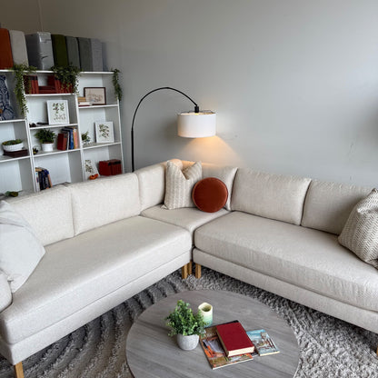 Interior Define Winslow Corner Sectional in Beige Performance Fabric