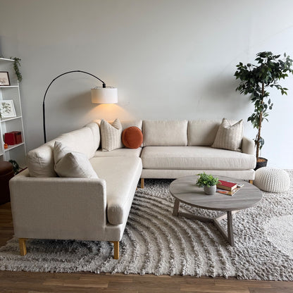 Interior Define Winslow Corner Sectional in Beige Performance Fabric