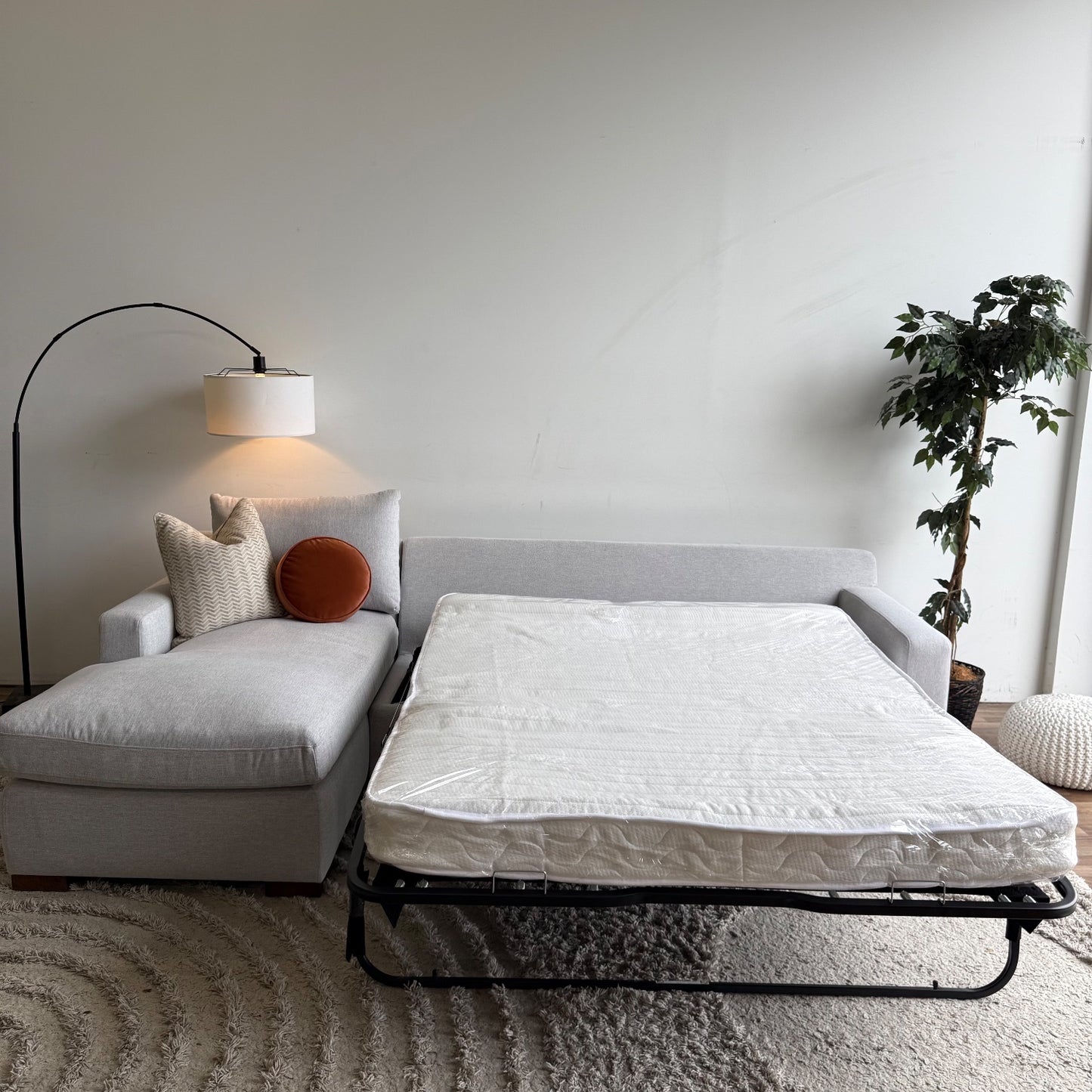 Interior Define Sloan Sleeper Sectional in Gray Performance Fabric