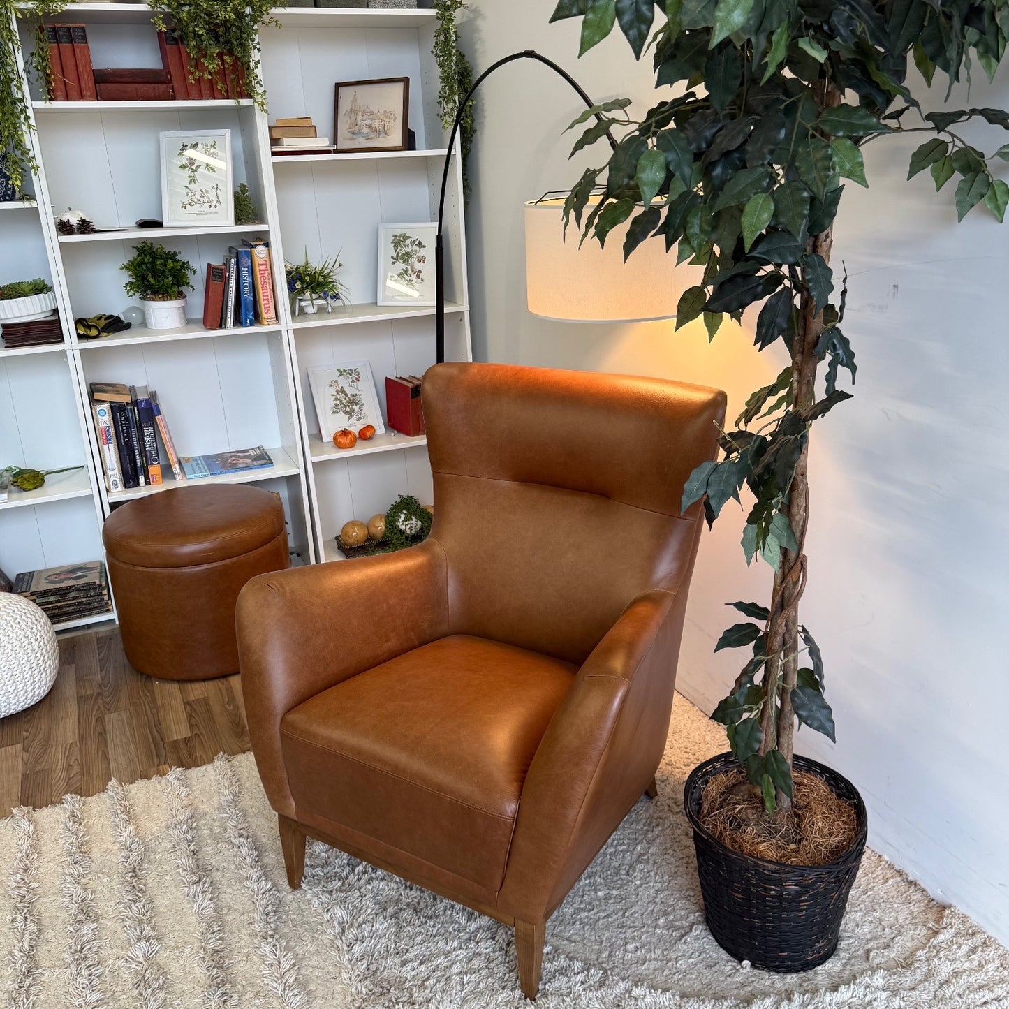 Interior Define Fisher Leather Accent Chair