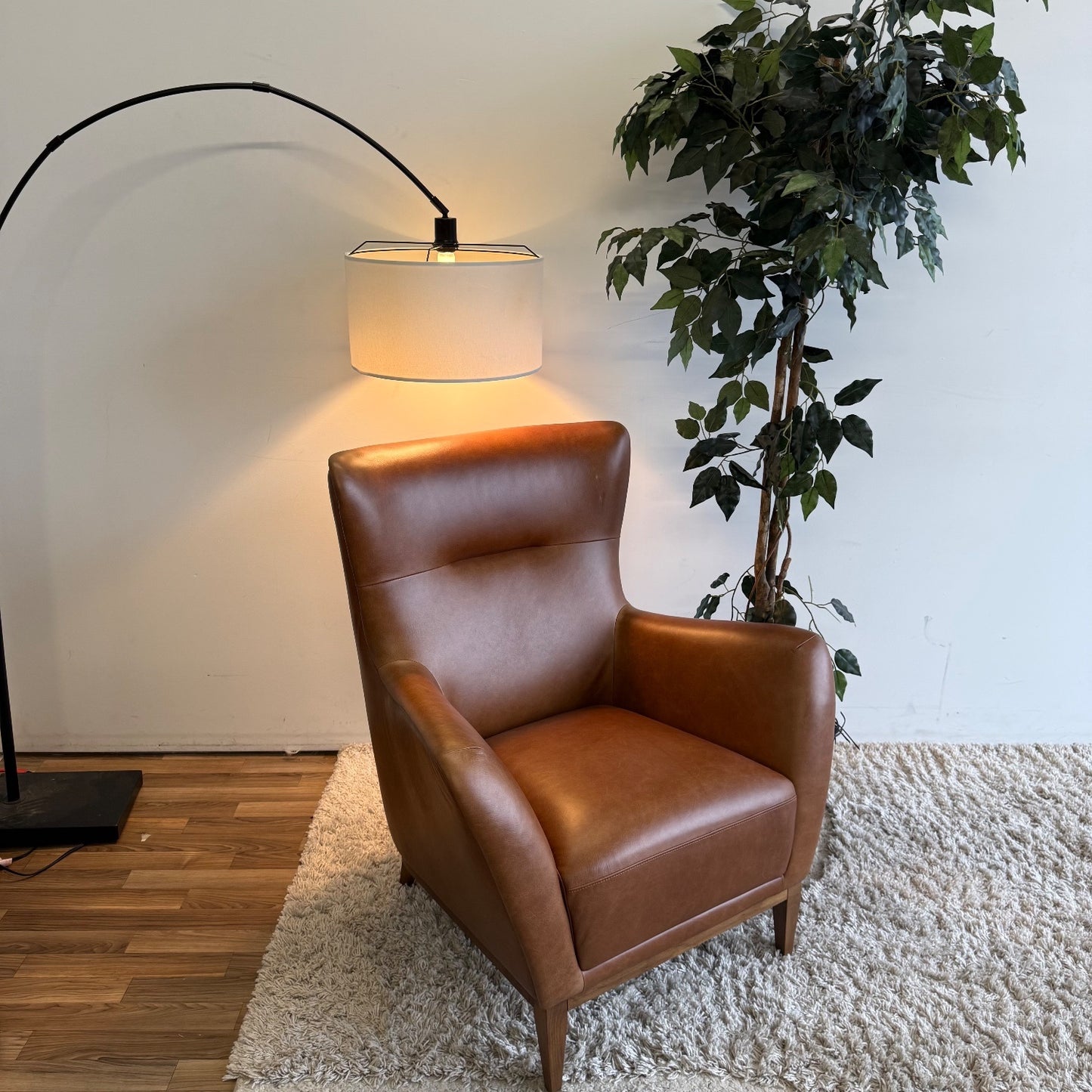 Interior Define Fisher Leather Accent Chair