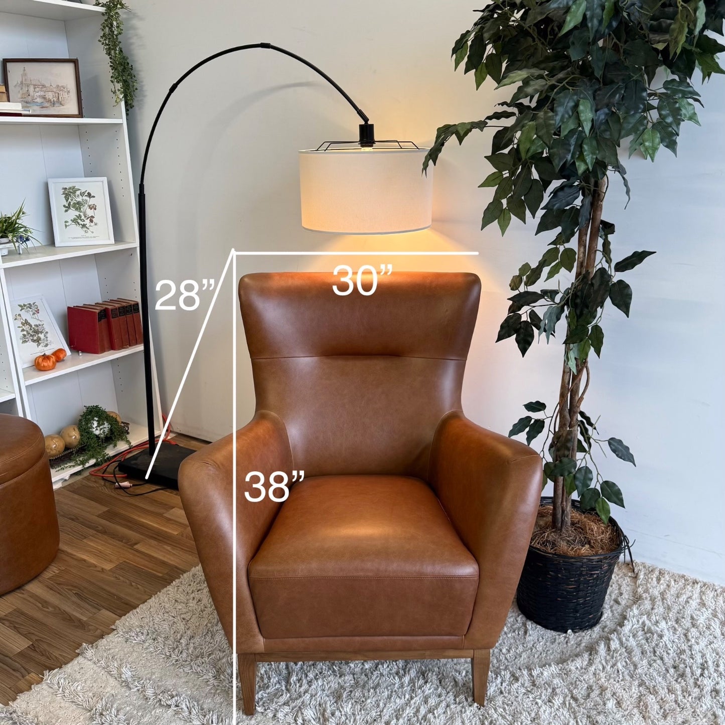 Interior Define Fisher Leather Accent Chair