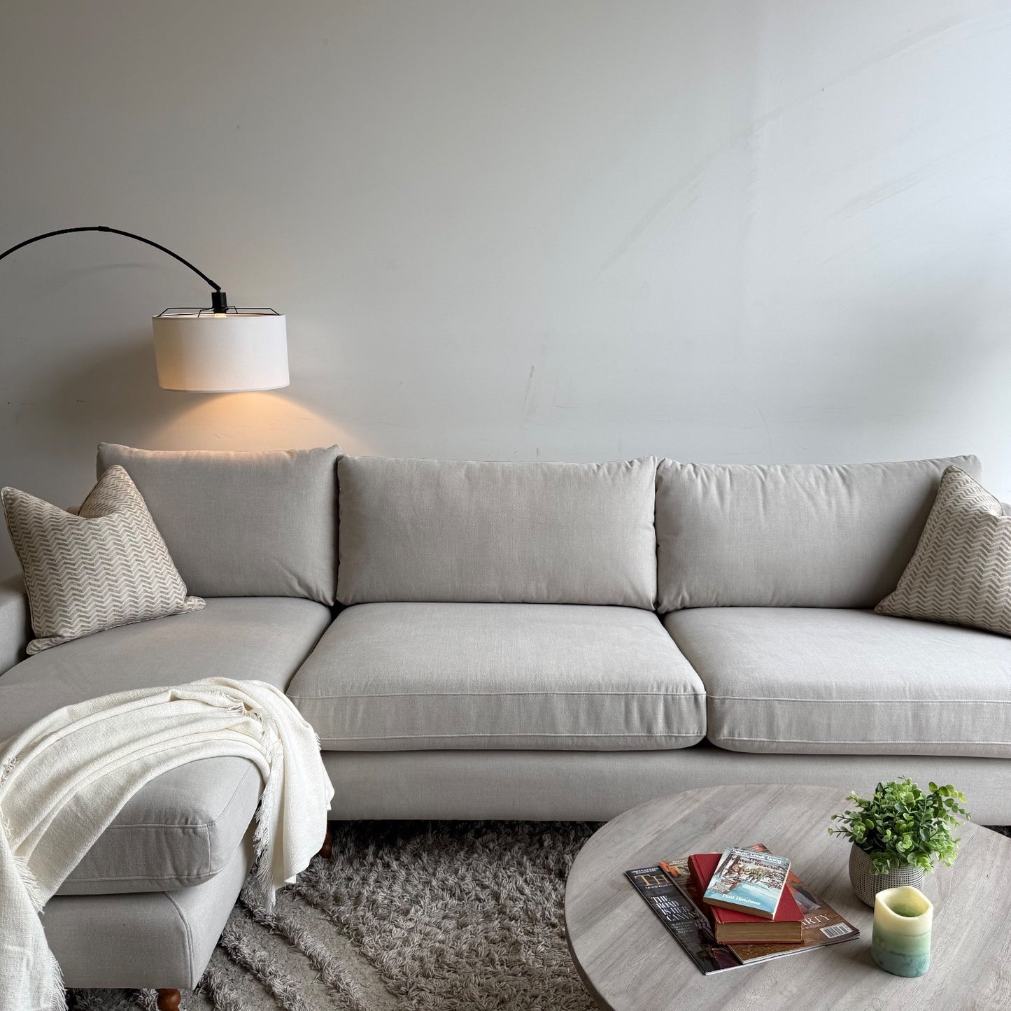 Interior Define Sloan Chaise Sectional In Performance Fabric