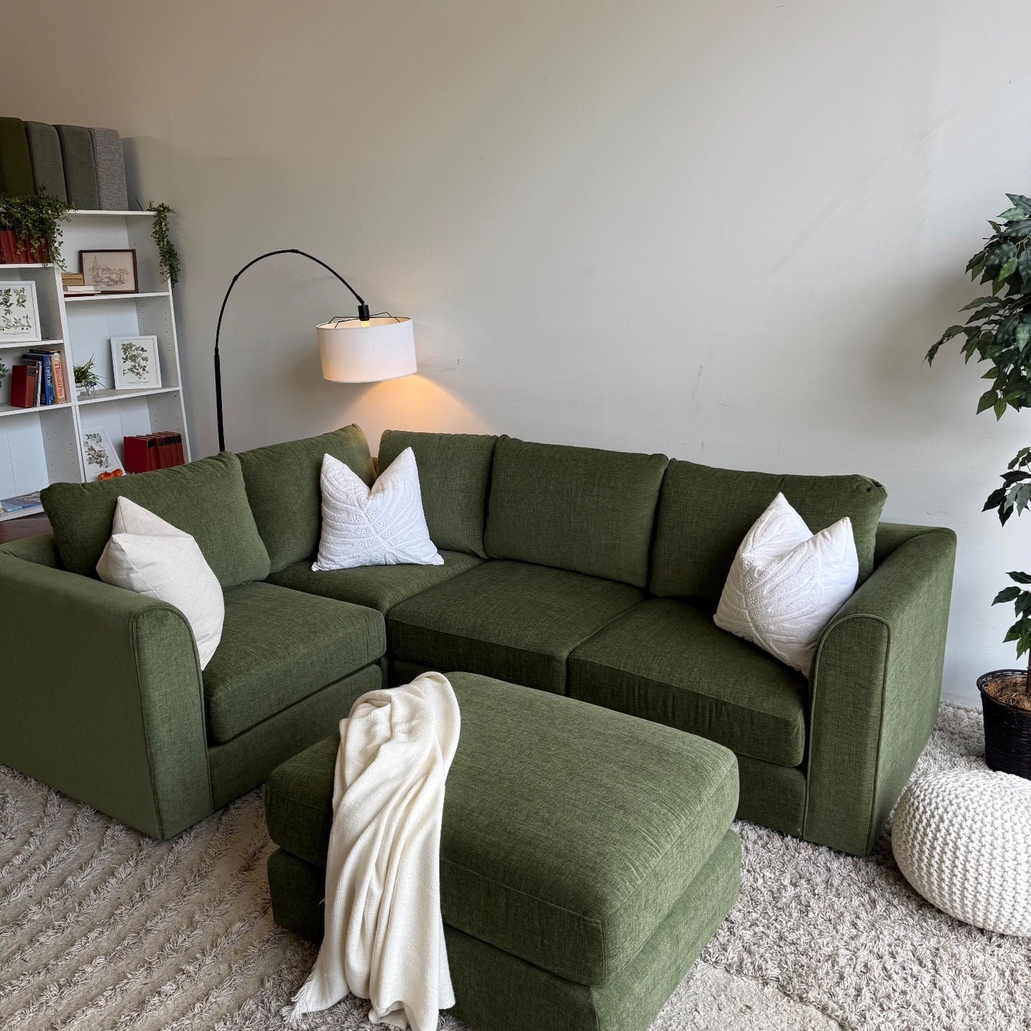 Interior Define Beckham Modular Sectional in Ivy Vintage Velvet