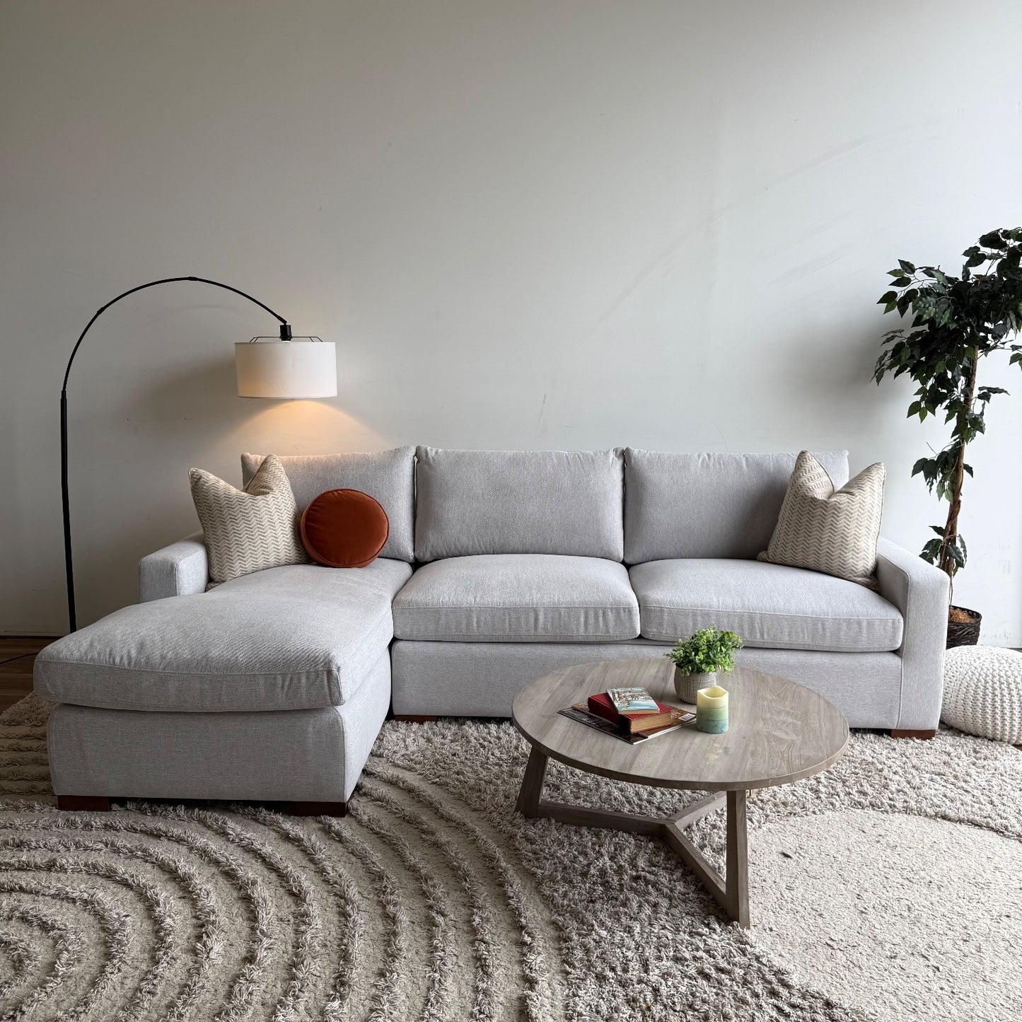 Interior Define Sloan Sleeper Sectional in Gray Performance Fabric