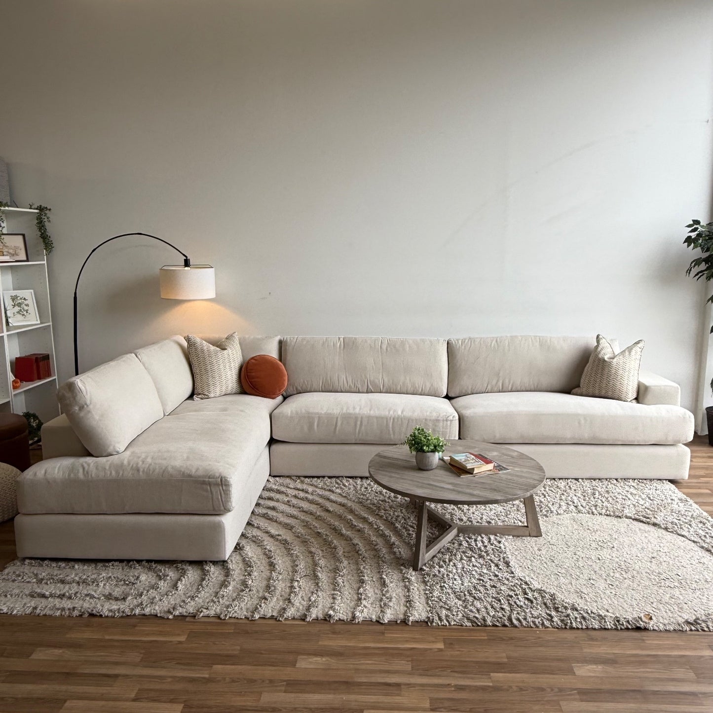 Interior Define Lee Sectional in Cream Performance Fabric