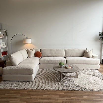 Interior Define Lee Sectional in Cream Performance Fabric