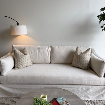 Interior Define Caitlin Slip Cover Sofa in Limestone Performance Fabric