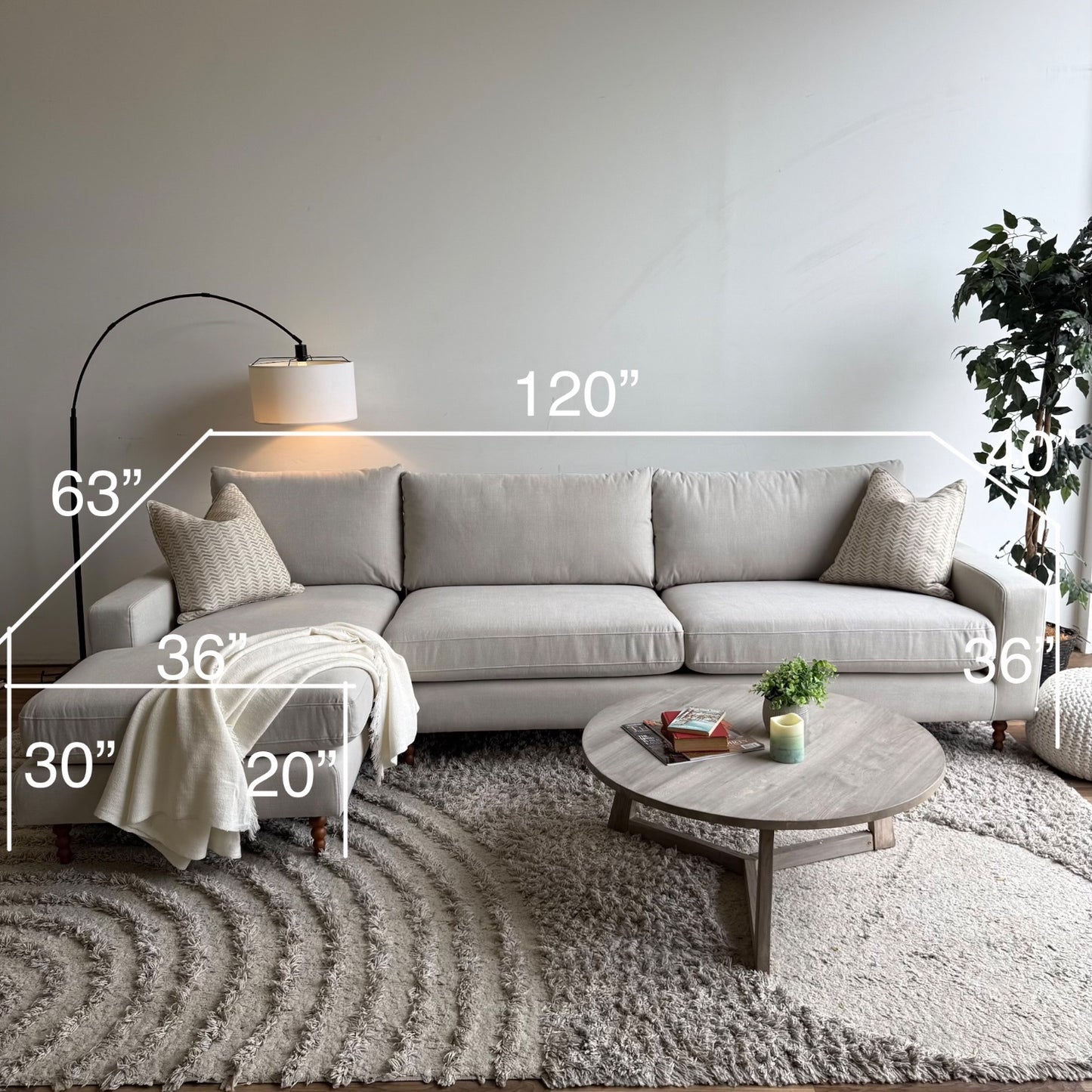 Interior Define Sloan Chaise Sectional In Performance Fabric