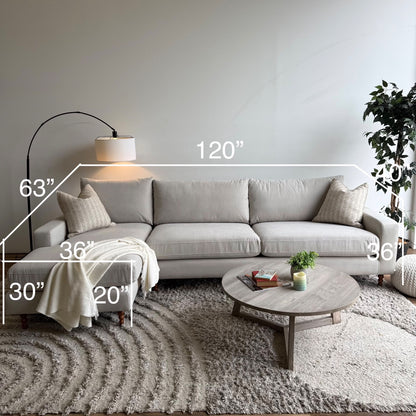 Interior Define Sloan Chaise Sectional In Performance Fabric