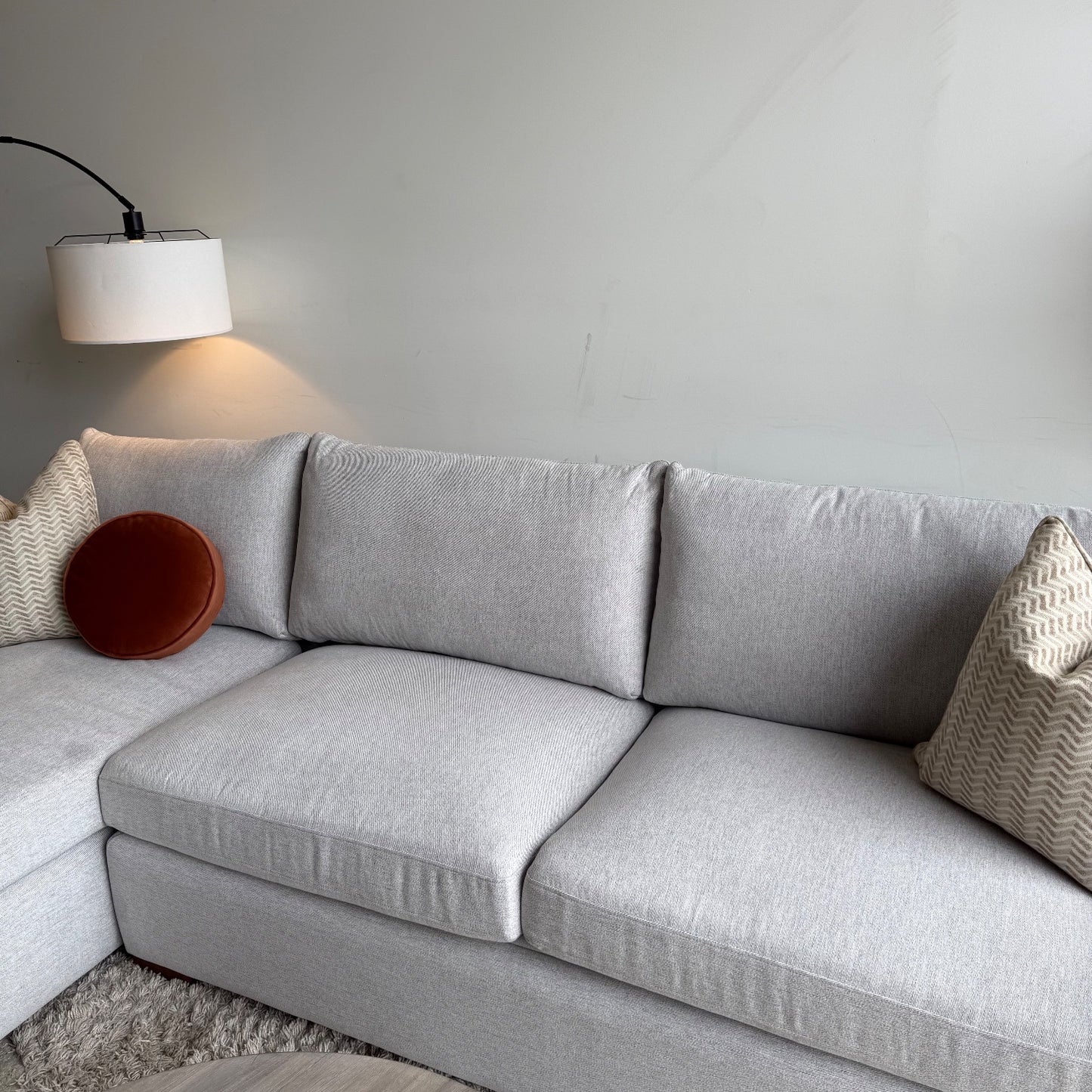 Interior Define Sloan Sleeper Sectional in Gray Performance Fabric