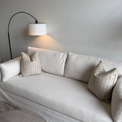 Interior Define Caitlin Slip Cover Sofa in Limestone Performance Fabric