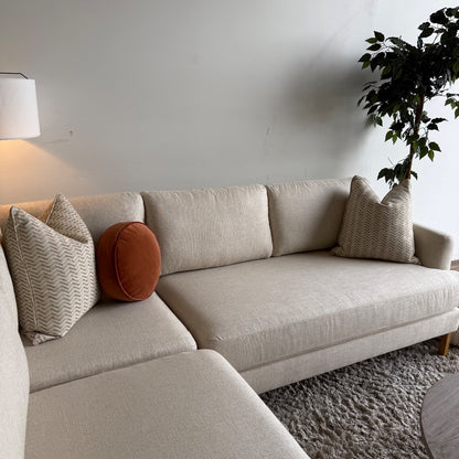 Interior Define Winslow Corner Sectional in Beige Performance Fabric